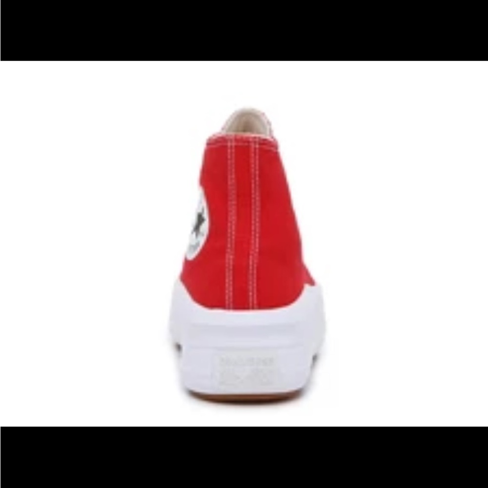 Women’s Converse Platform Chuck Taylor All Star Move Red White Shoes - Picture 4 of 7
